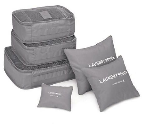 6-Piece Travel Storage Bag Grey