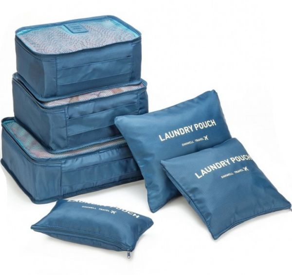 Diniwell 6-Piece Travel Storage Bag Set Blue