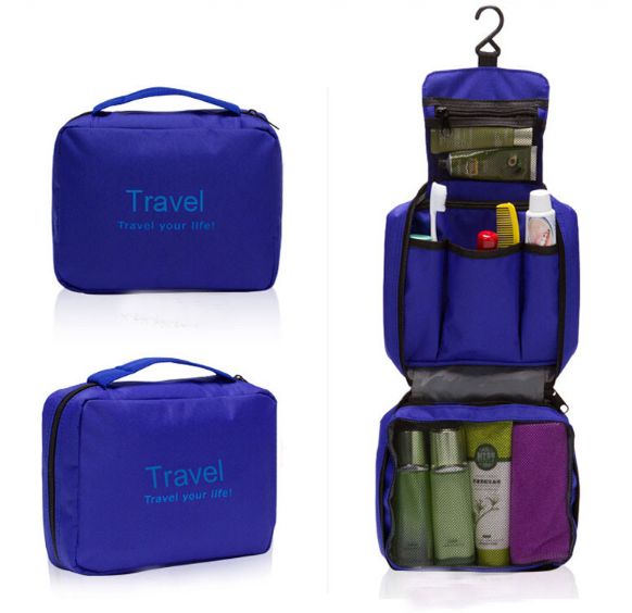 حقيبة أدوات زينة معلقة ومضادة للماء أزرق - Image 2