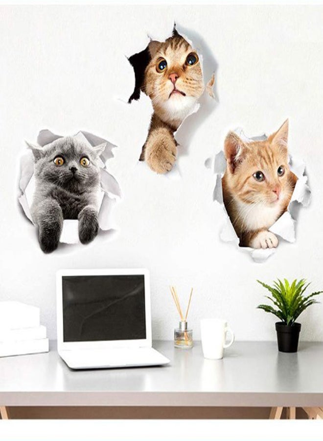 TTSAM 3D Removable Cartoon Animal Cats Wall Stickers - Image 2