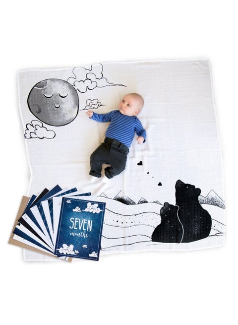 Moon Milestone Swaddle Blanket