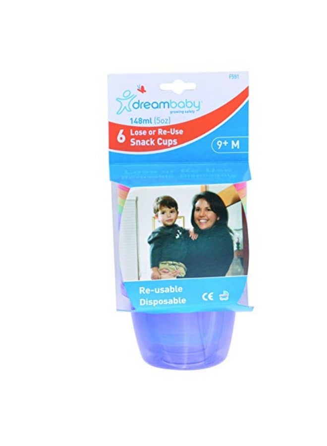 dreambaby - Reusable Snacks Cup, Pack Of 6 - Multicolour - Image 1