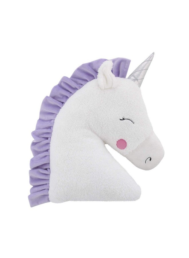 NoJo Unicorn Shaped Plush Sherpa Decorative Pillow - Image 1