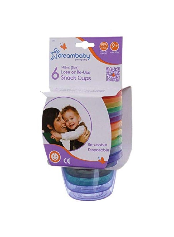 dreambaby - Reusable Snacks Cup, Pack Of 6 - Multicolour - Image 1