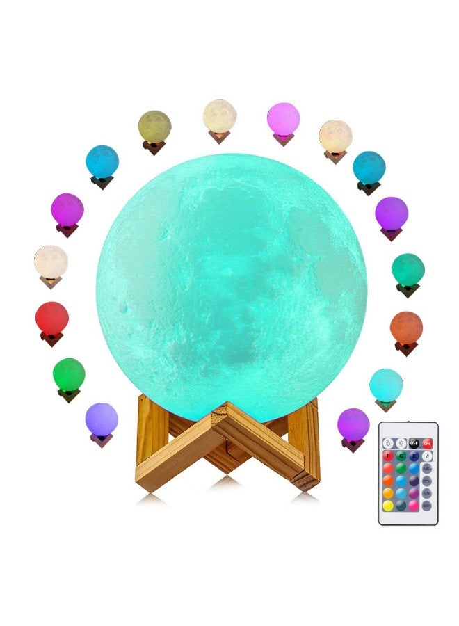 16 Colors 3D Printing Moon LED Light Multicolour 5.9inch  - Image 1