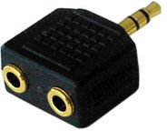 LINDY Headphone Splitter Adapter Black 