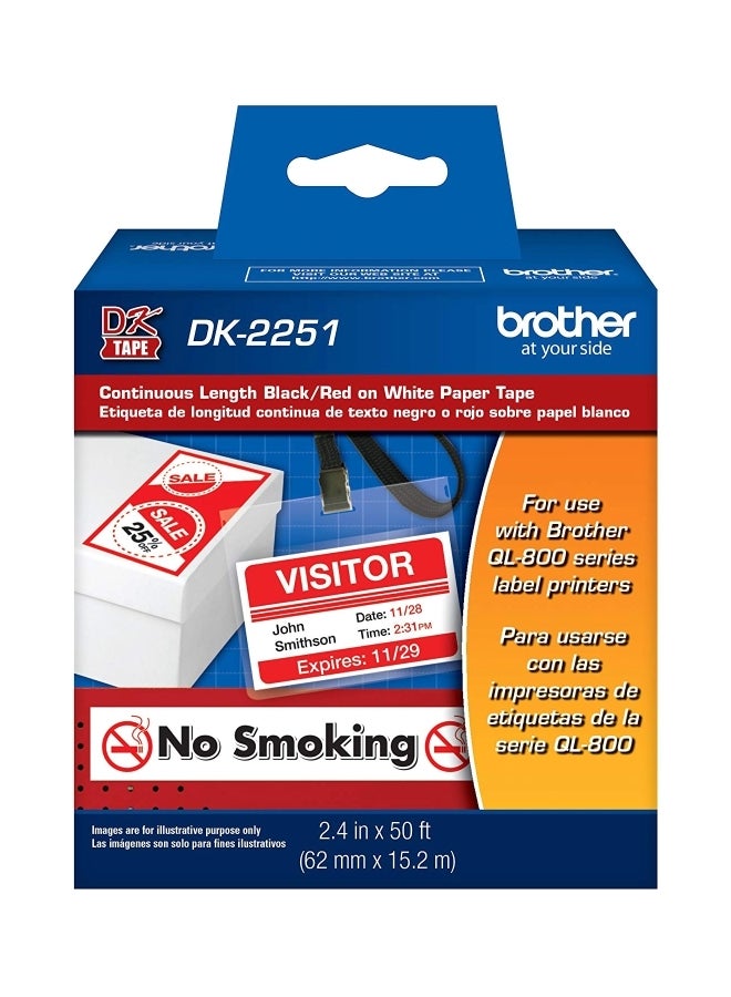 بروذر شريط استبدال ملصقات طويل ومستمر أبيض - Image 2