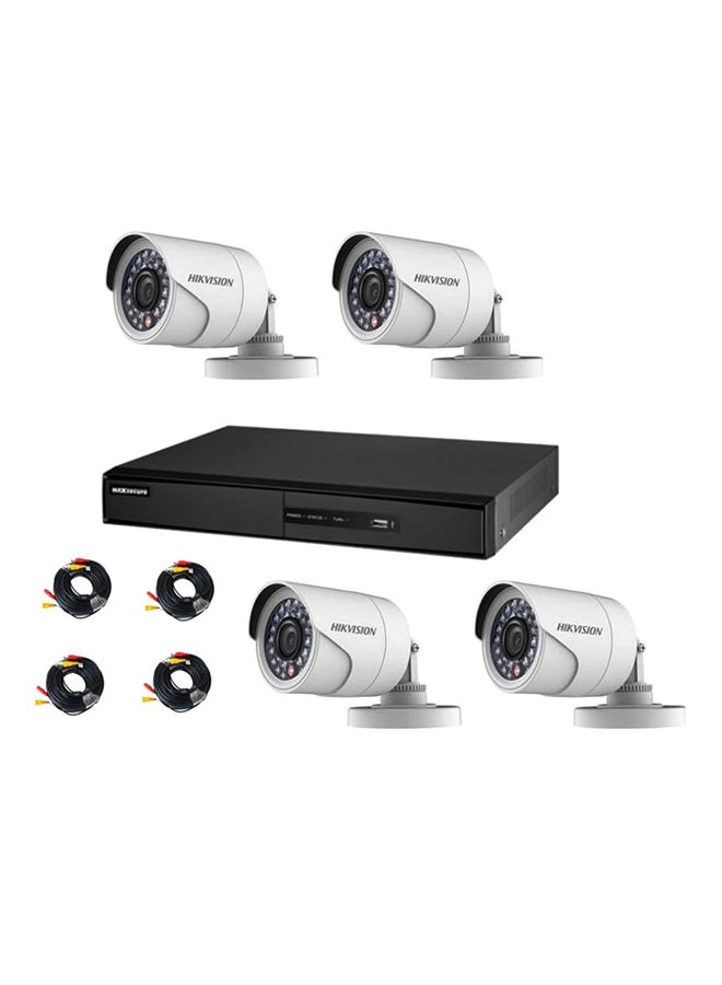 هيك فيجن طقم كاميرا مراقبة تيربو HD DVR بأربع قنوات