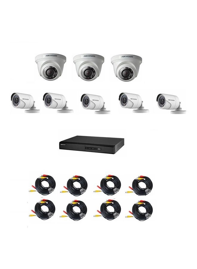هيك فيجن مجموعة كاميرات مراقبة تيربو عالية الوضوح مزودة بمسجل الفيديو الرقمي و 8 قنوات