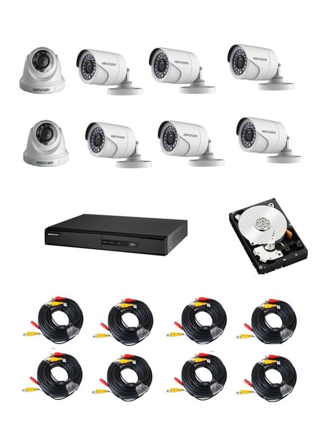 هيك فيجن طقم كاميرا مراقبة مزودة بعدد 8 قنوات
