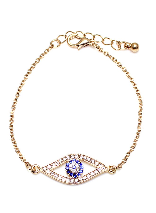 شاربدو سوار مسلسل من التيتانيوم مزين بعين ومرصع بالأحجار