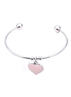 Heart Pattern Charm Cuff Bracelet