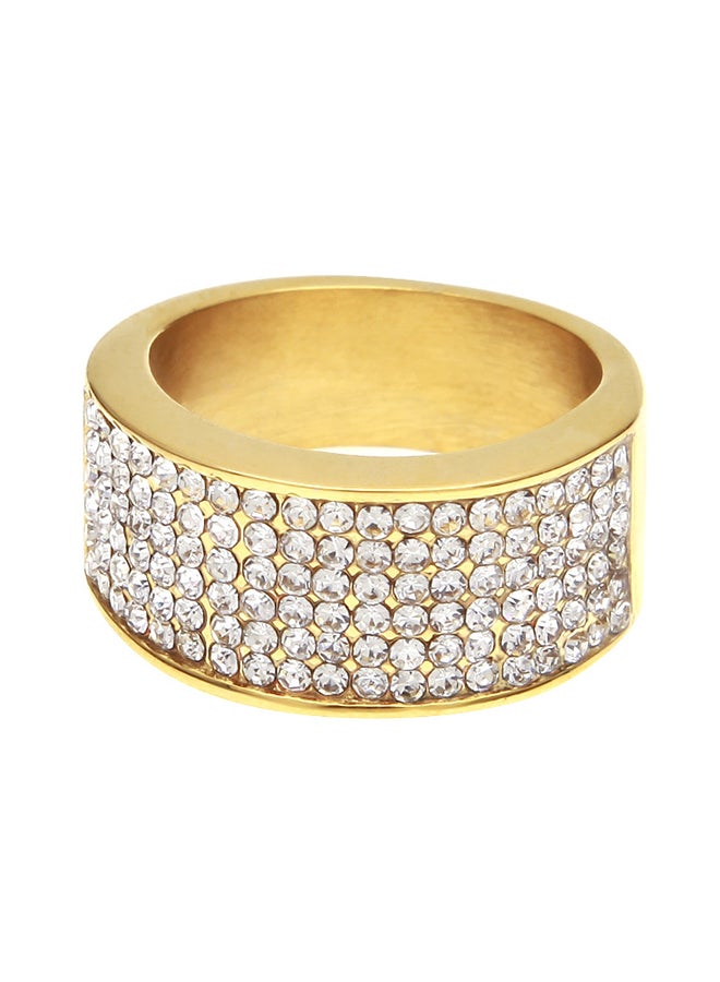 Sharpdo acc Gold Plated Stone Studded Ring