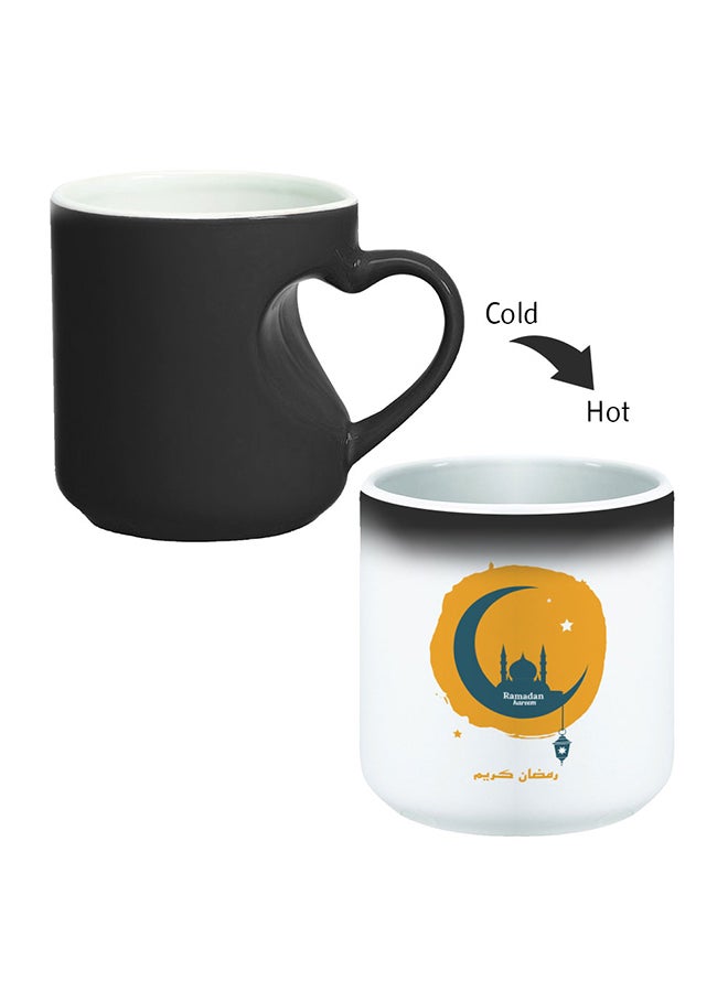 Decalac Ramadan Kareem Printed Magic Coffee Mug With Inner Heart Handle Black