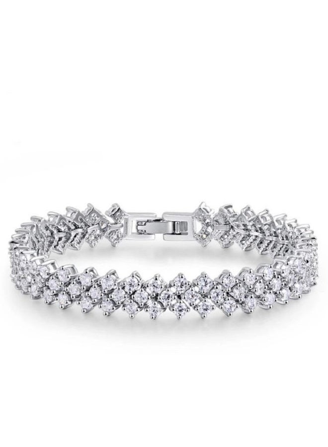 viennois - Rhodium Plated Zirconia Bracelet - Image 1
