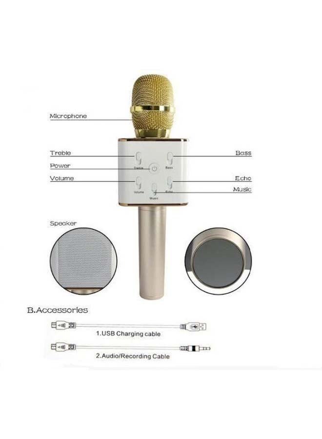 Bluetooth Wireless Handheld Karaoke Microphone Gold/White - Image 4