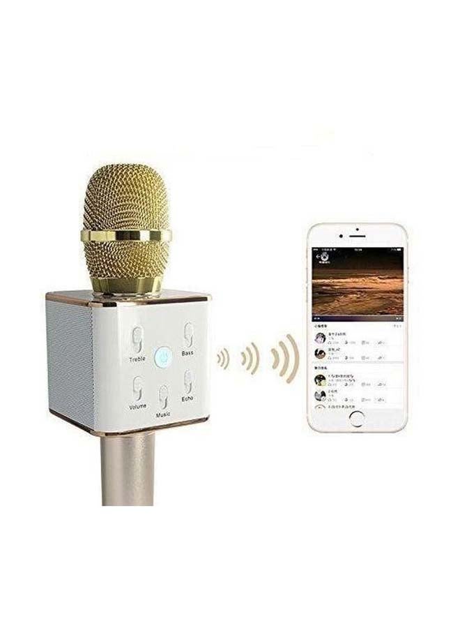 Bluetooth Wireless Handheld Karaoke Microphone Gold/White - Image 5