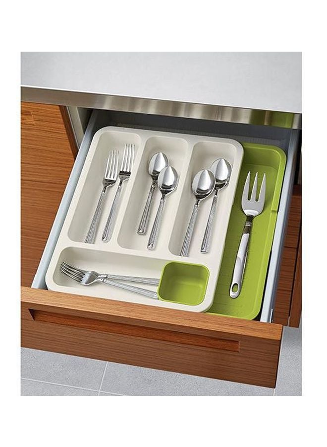 Drawer Store Plastic Kitchen Drawer Organizer Off White/Green  - Image 4