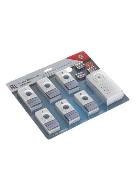 7 Piece Wireless Door Bell White/Grey