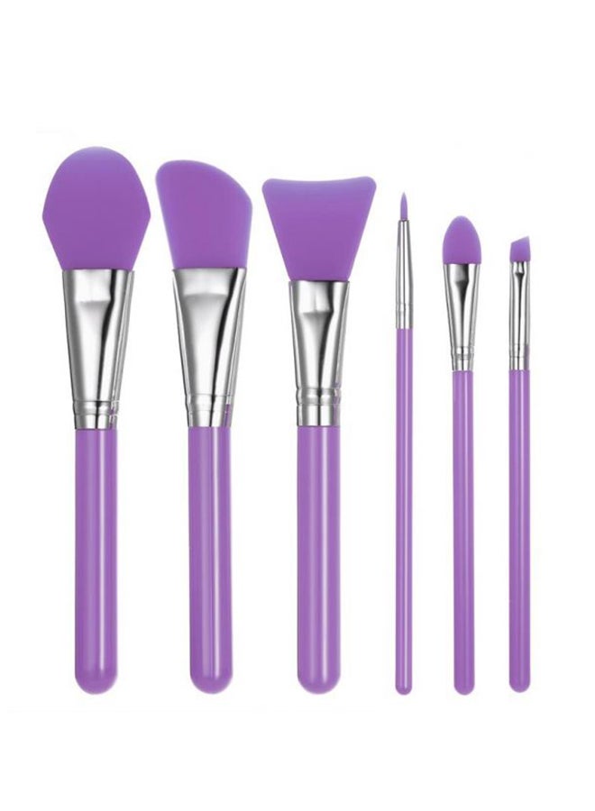 طقم فرش من السيليكون بتصميم فريد مكون من 6 قطع أرجواني / فضي - Image 1