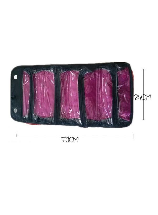 حقيبة سفر مكونة من 4 طبقات لتخزين مستحضرات التجميل بحيث بمكنك لفها وحملها أسود - Image 3