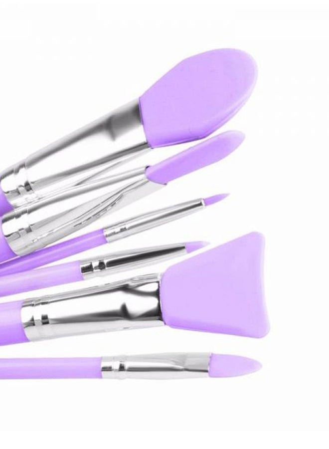 طقم فرش من السيليكون بتصميم فريد مكون من 6 قطع أرجواني / فضي - Image 2