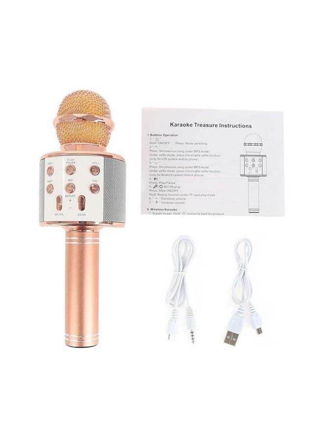 Bluetooth Karaoke Microphone WS-858 Gold/Silver - Image 4