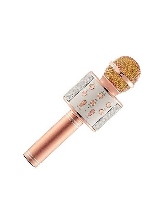 Bluetooth Karaoke Microphone WS-858 Gold/Silver - Image 2