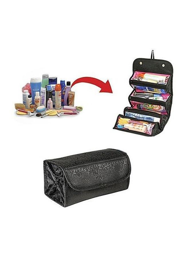حقيبة مكياج قابلة للطي أسود - Image 4