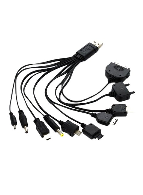 10-In-1 Universal Multi USB Charging Cable Black