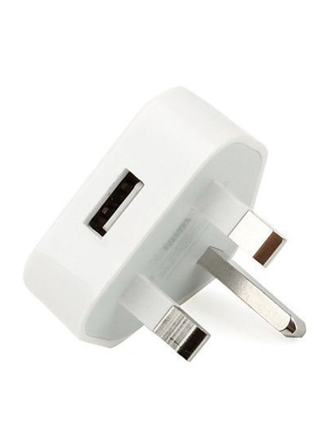USB Charger Adapter For Apple iPhone 4/5 iPad iPod Touch White/Silver