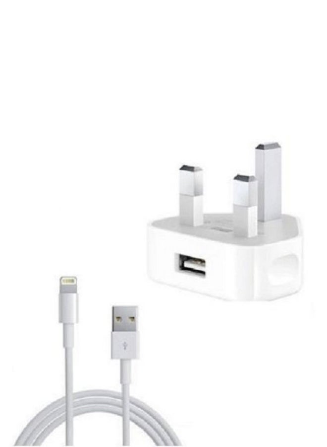 3-Pin Wall Charger With Cable White - Image 2