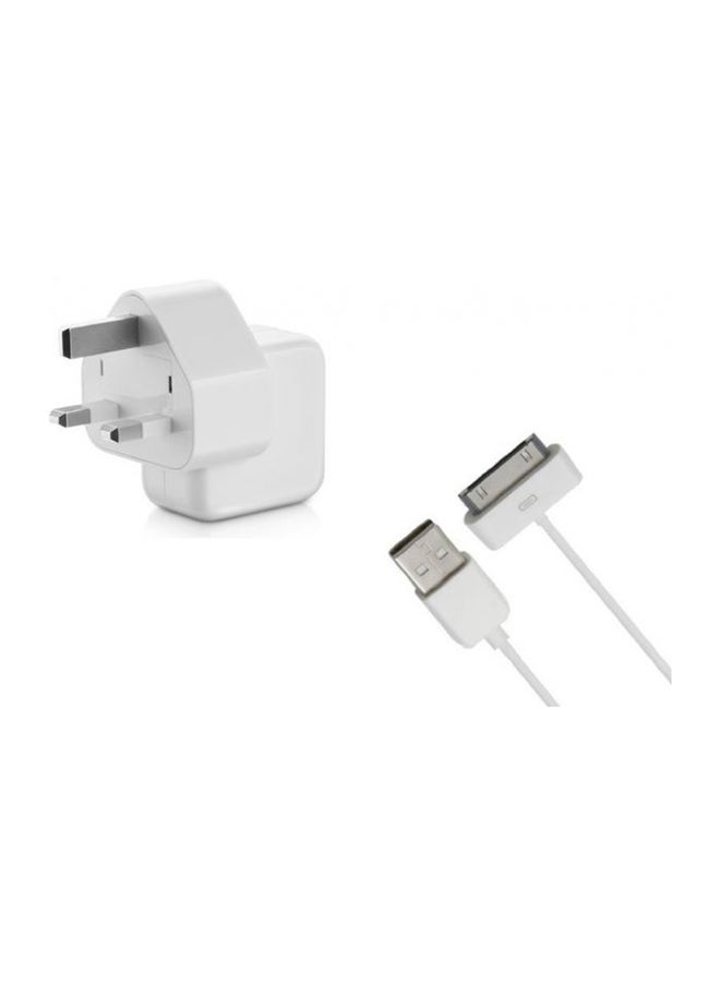 كابل شحن جداري بمنفذ USB يحتوي على 30 دبوساً أبيض - Image 2
