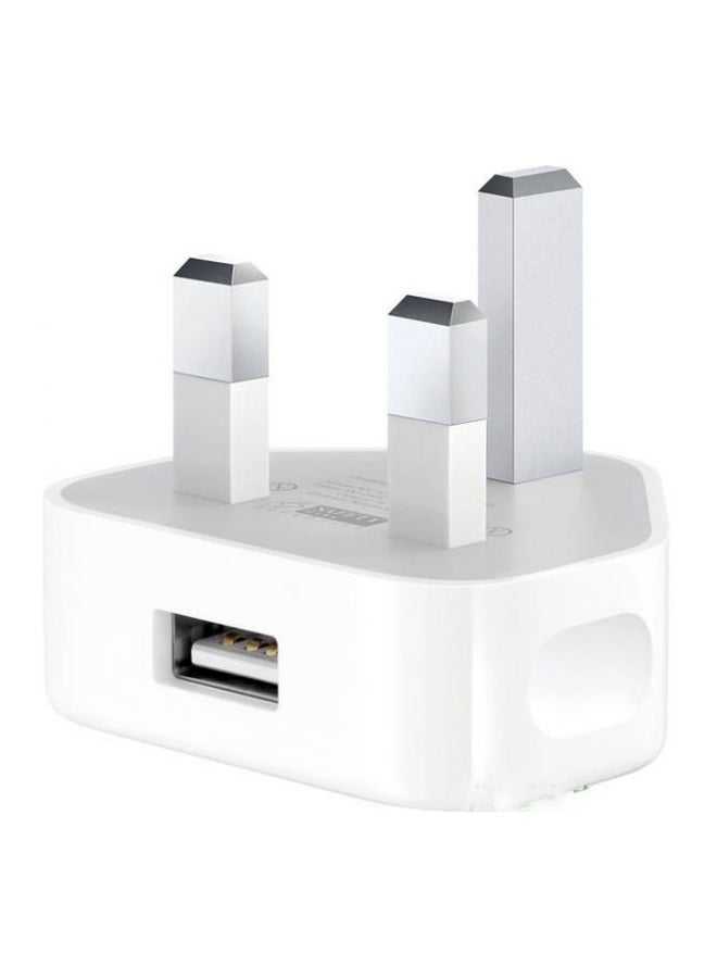 3-Pin Wall Charger USB Adapter Plug White  - Image 2