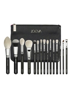 Zoeva 15-Piece Eyes Makeup Brush Set Black/Silver/White  - Image 1