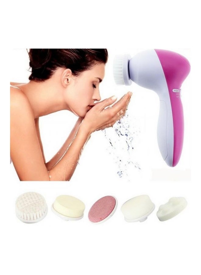 أداة للعناية ببشرة الوجه متعددة الوظائف 5 في 1 أبيض/ وردي - Image 4