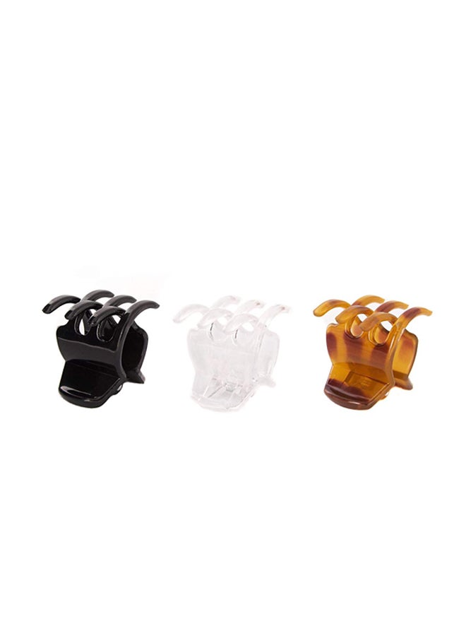 Goody 6-Piece Classics Half Claw Clip Brown, Clear and Black - Image 2