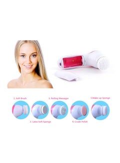 Generic Electric Face Wash Machine Facial Pore Cleaner Body Cleaning Massage Brush White/Pink 13x7x4cm  - Image 4