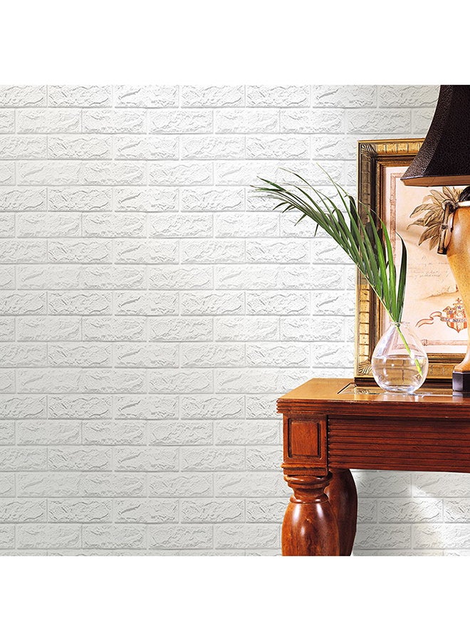 Voberry 3D Brick Pattern Decorative Wallpaper White - Image 1