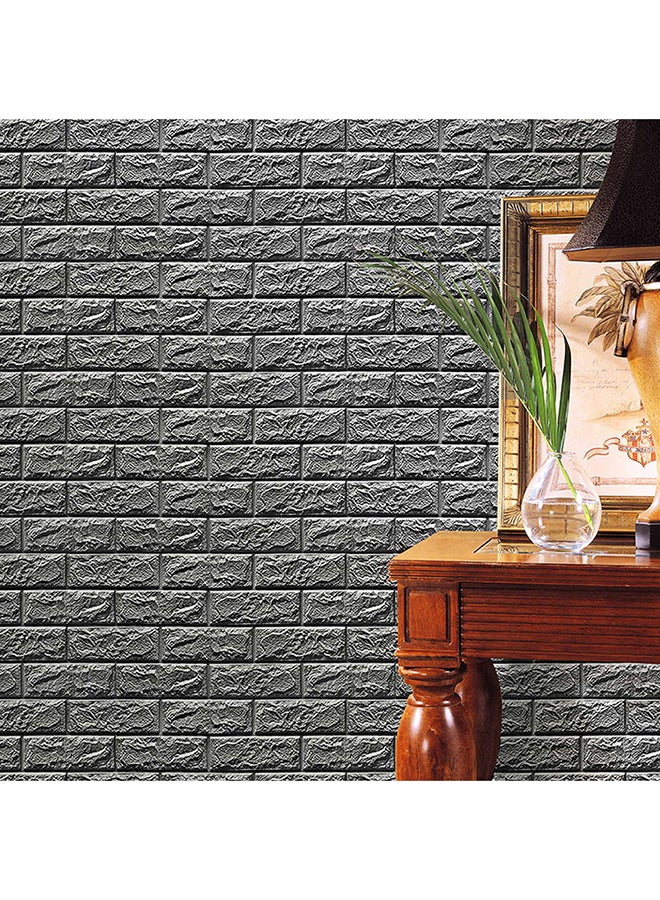 Voberry 3D Brick Pattern Decorative Wallpaper Grey