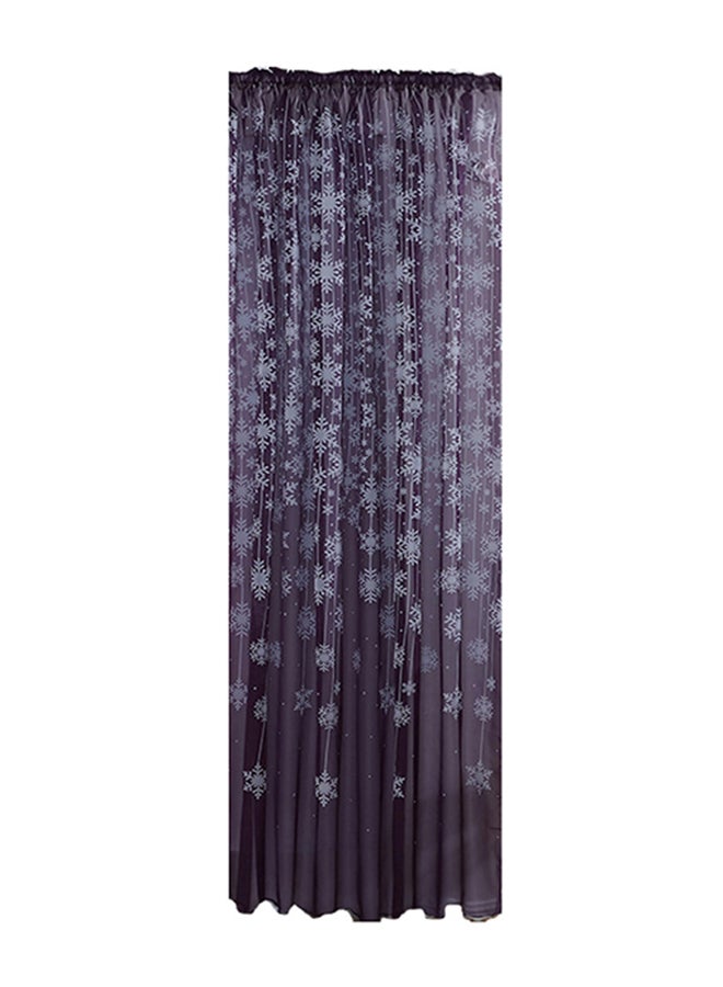 Voberry Christmas Snowflake Curtain Tulle Window Treatment Voile Drape Valance Grey/Black/White - Image 1