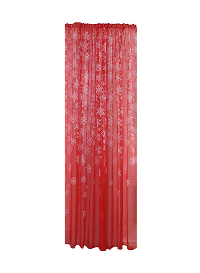 Voberry Snowflake Pattern Window Curtain Red 31.5 x 78.7inch - Image 1