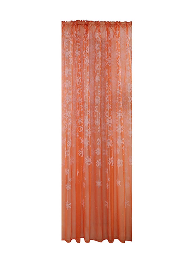 فوبيري ستارة من قماش التل الشفاف للوح الشباك مزينة بنمط ندفة الثلج برتقالي - Image 1