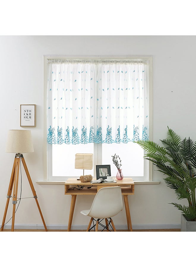 فوبيري ستارة نافذة شفافة بتصميم أوراق شجر أزرق/ أبيض - Image 2