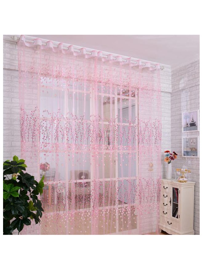 فوبيري ستارة شفافة بتصميم زهور البرقوق للنوافذ والأبواب والشرفة وردي - Image 1