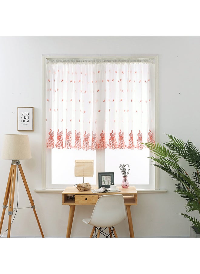 Voberry Leaves Sheer Window Curtain Pink - Image 2