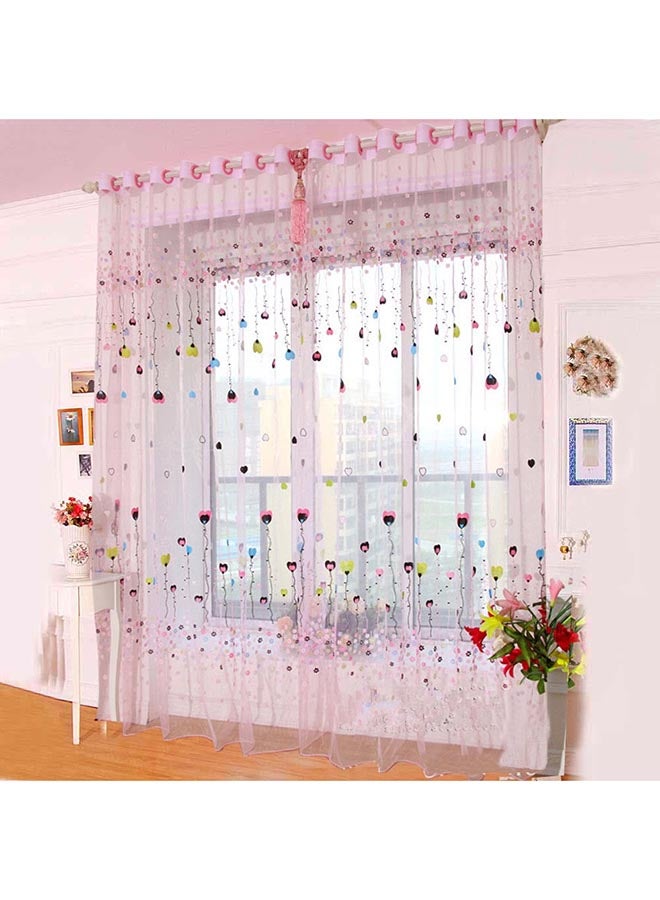 Voberry Heart Shaped Pattern Window Curtain Multicolour 200 x 100cm