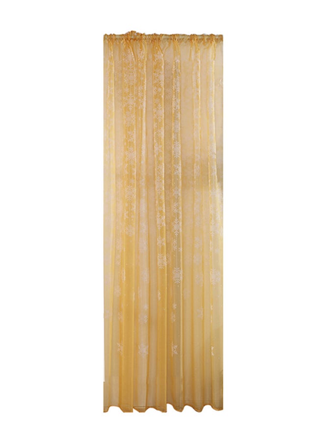 Voberry Snowflake Pattern Window Curtain Gold 31.5 x 78.7inch - Image 1