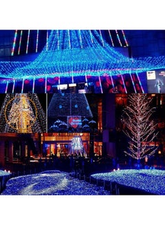 6Mx 4M 600LED String Fairy Lights Net Mesh Curtain Chrismas Wedding Party Blue