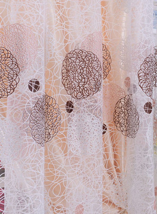 Voberry Floral Voile Window Curtain Orange/White/Black 200 x 100cm - Image 2